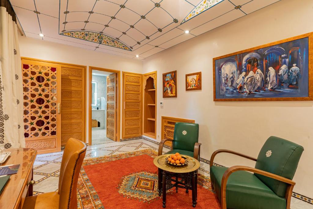 Posezení v ubytování La Maison Arabe Hotel, Spa & Cooking Workshops