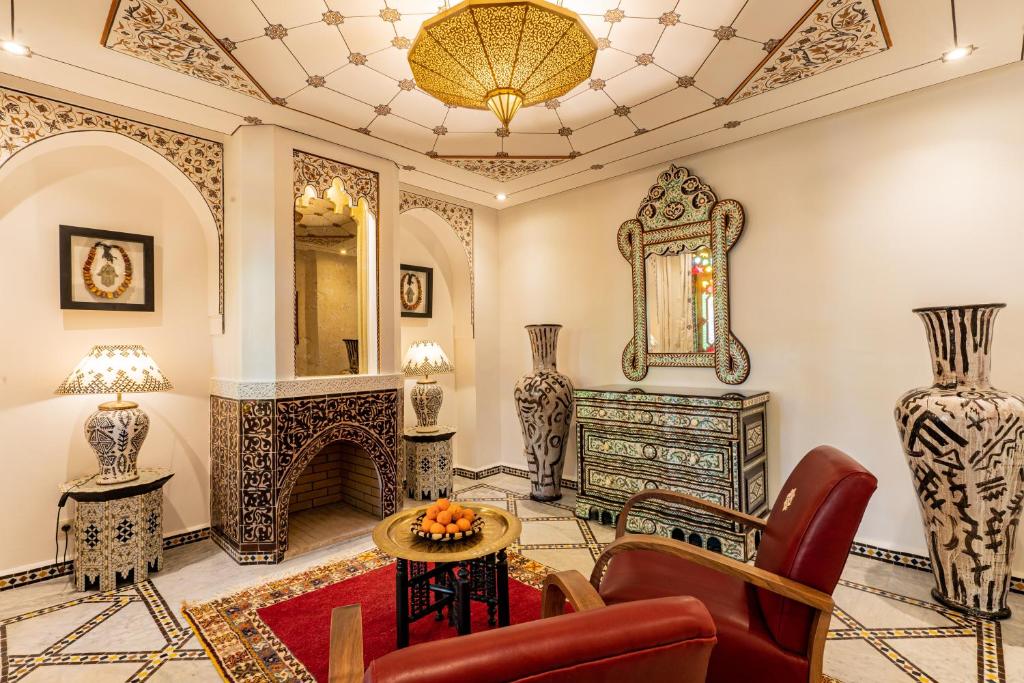 Posezení v ubytování La Maison Arabe Hotel, Spa & Cooking Workshops