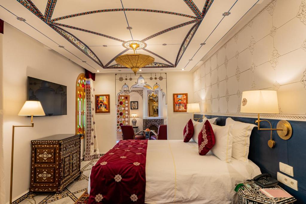 Postel nebo postele na pokoji v ubytování La Maison Arabe Hotel, Spa & Cooking Workshops