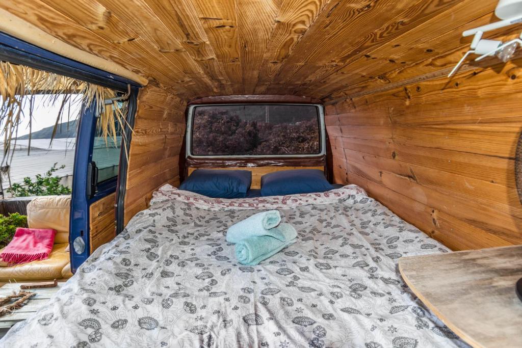 a bed in the back of a van at Honeymoon van in Güimar