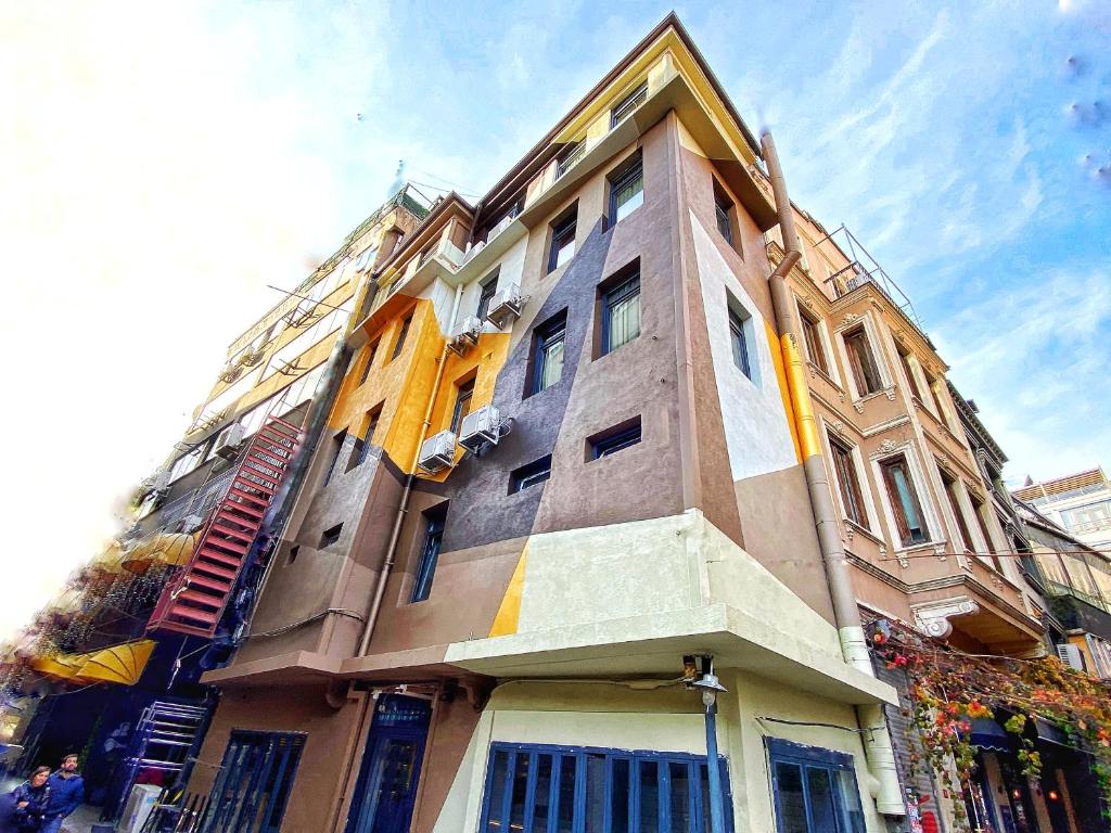 a tall building with at Nomad Hostel Karaköy in Istanbul