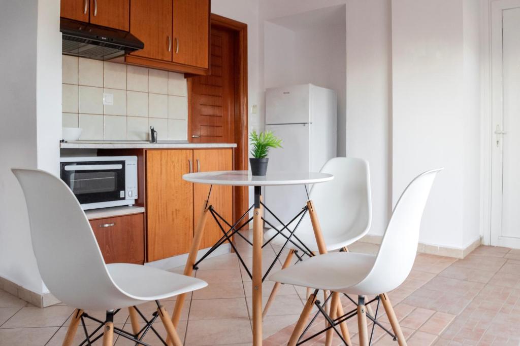 Kuchyň nebo kuchyňský kout v ubytování Kapahi Magic Hotel Apartments