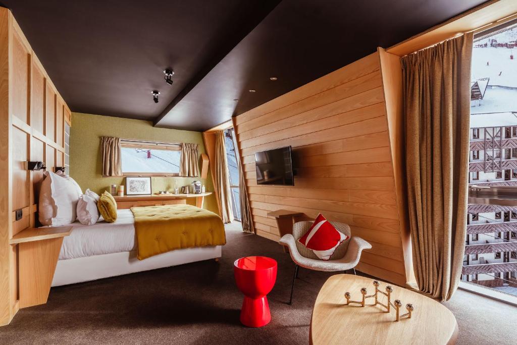 Postel nebo postele na pokoji v ubytování Altapura Hôtel & Spa Val Thorens