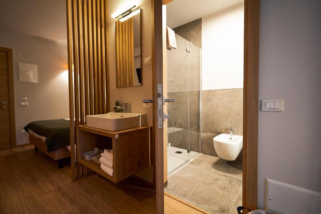 Koupelna v ubytování Hotel Ristorante Pennar
