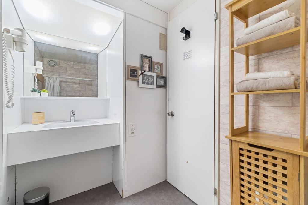 Koupelna v ubytování Chaleureux studio à Anzère, accessible à ski, proche de tout
