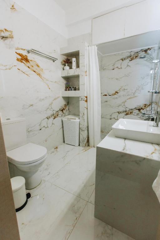Koupelna v ubytování Hermes Appartment
