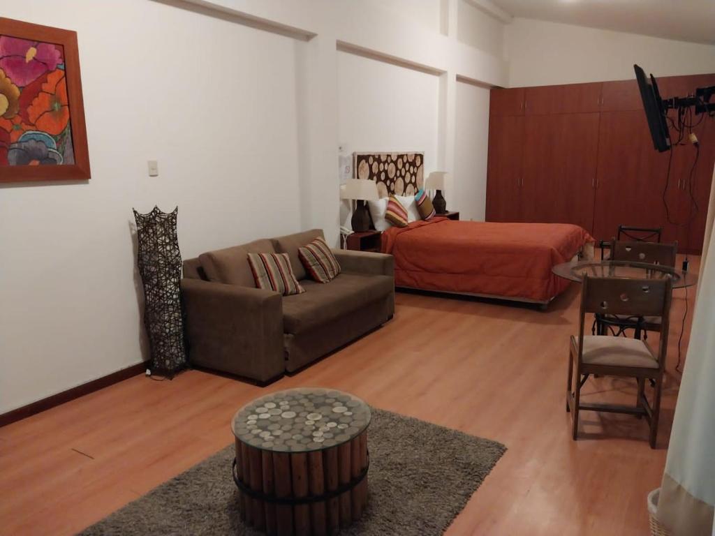 Posezení v ubytování Fundo Hotel Ayarpongo