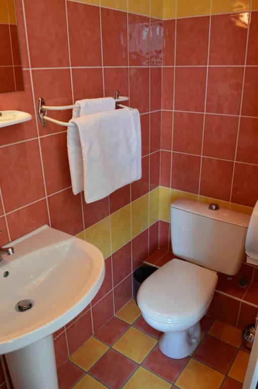 Koupelna v ubytování Hôtel Le Pommeil