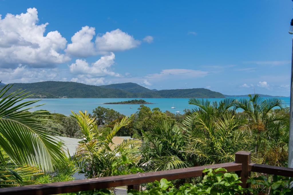 a view of the ocean from a resort at Family Resort in Great location! in Airlie Beach