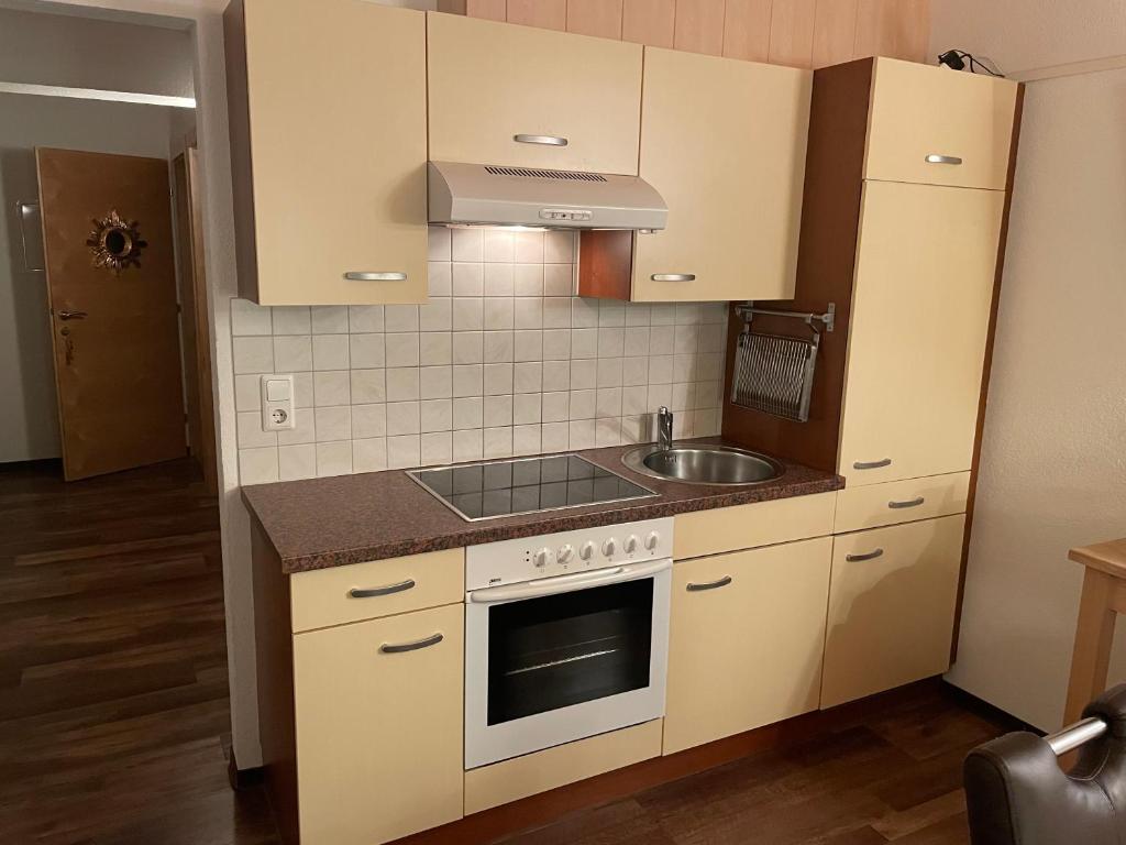 Kuchyň nebo kuchyňský kout v ubytování Gletscherchalet