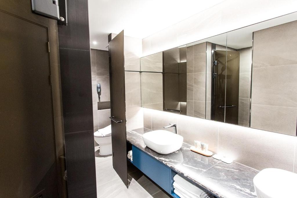 Koupelna v ubytování Interburgo Hotel Wonju
