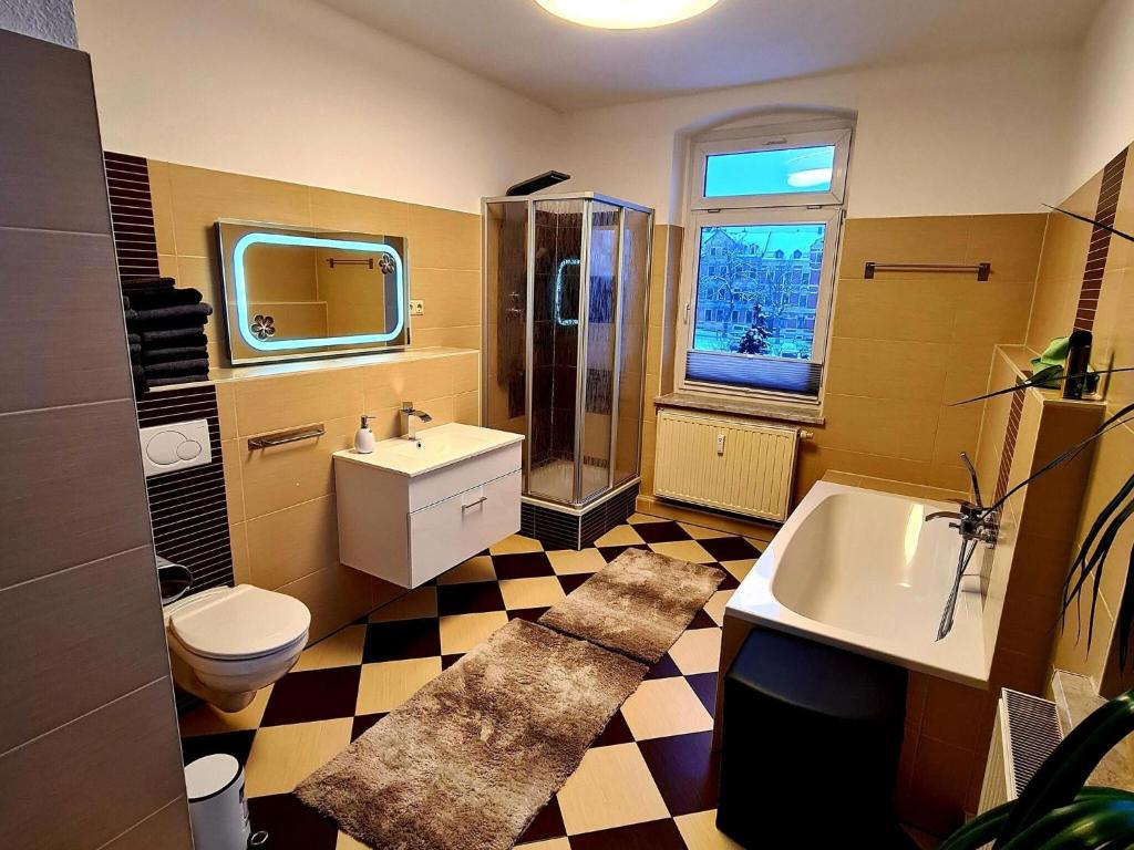 Koupelna v ubytování Apartment in Falkenstein near Ski Runs