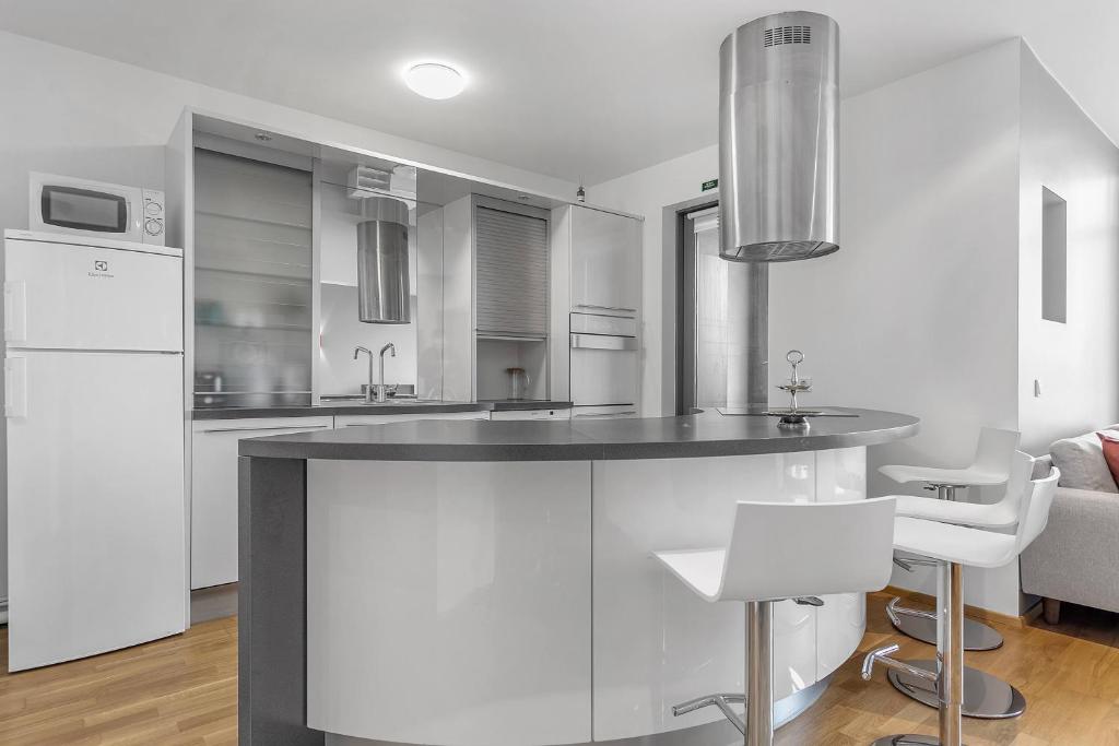 Kuchyň nebo kuchyňský kout v ubytování Sunny Apartment - By the Sea in City Center