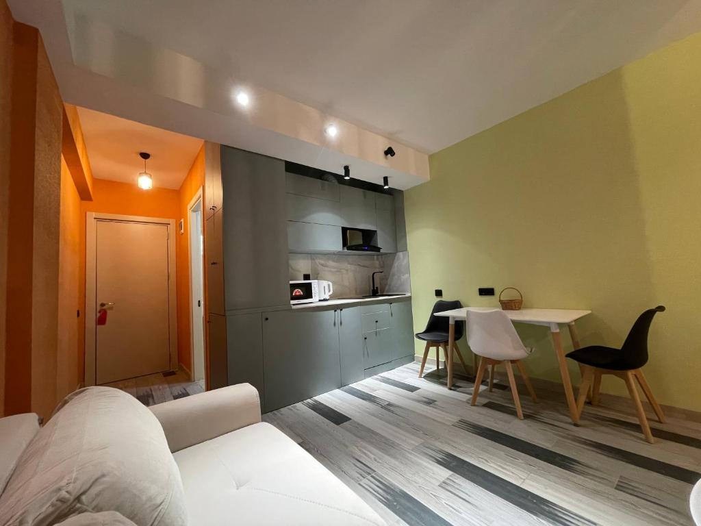 Kuchyň nebo kuchyňský kout v ubytování REDCO FOUR SEASONS IN NEW GUDAURI 302