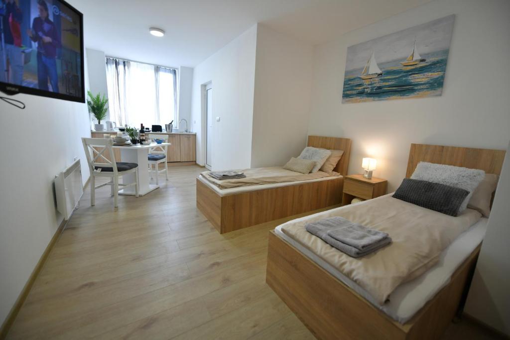 TV a/nebo společenská místnost v ubytování West in apartments