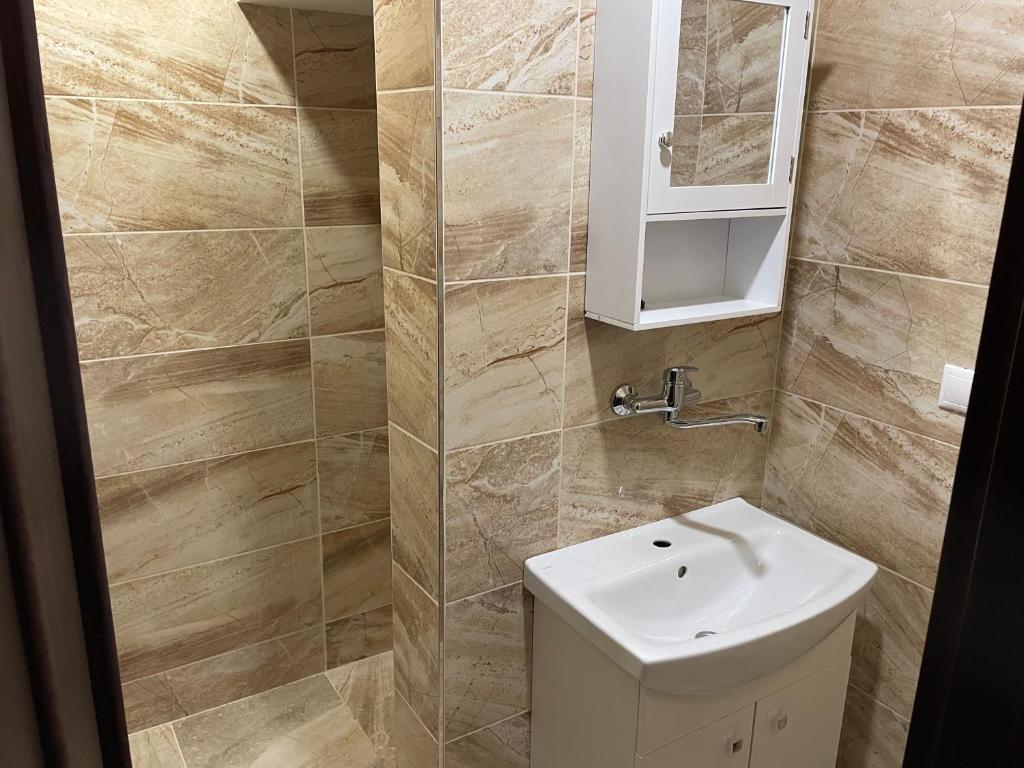 Koupelna v ubytování Apartmány Foresta Jasná