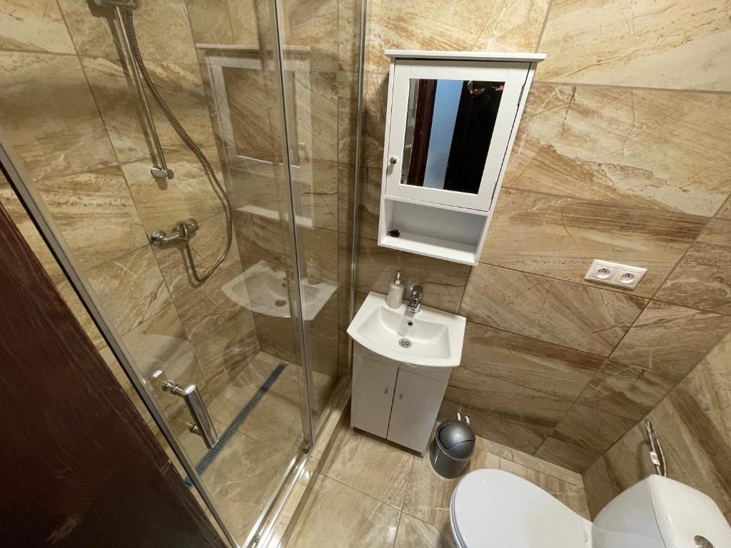 Koupelna v ubytování Apartmány Foresta Jasná