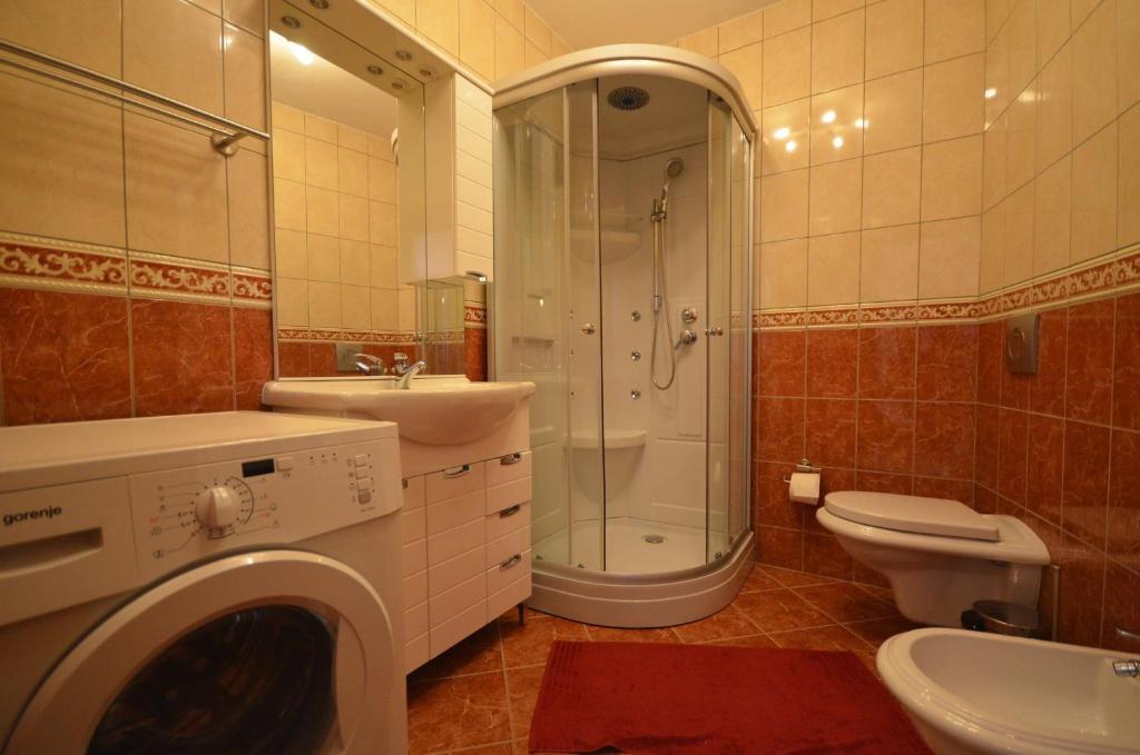 Koupelna v ubytování Apartments Komljen