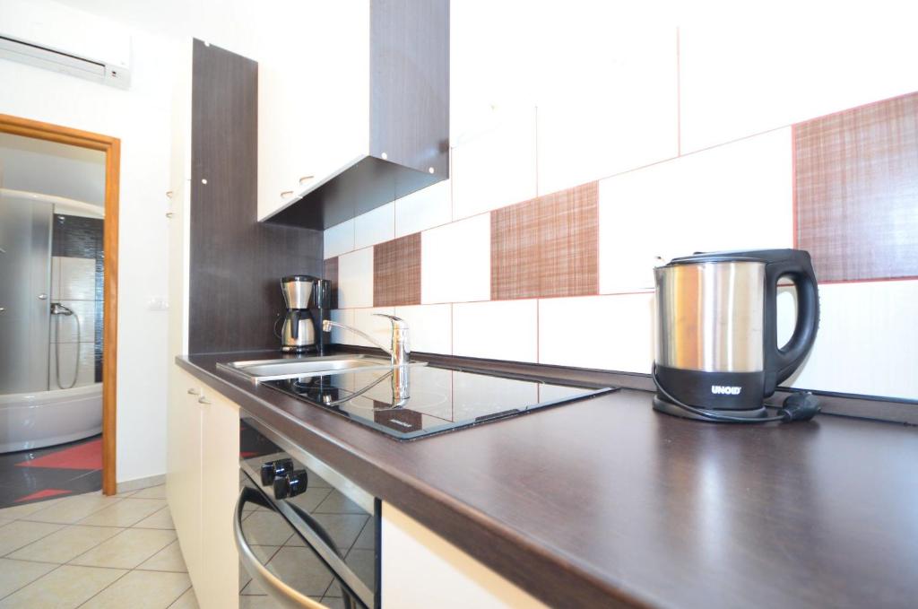 Kuchyň nebo kuchyňský kout v ubytování Apartments Brandis