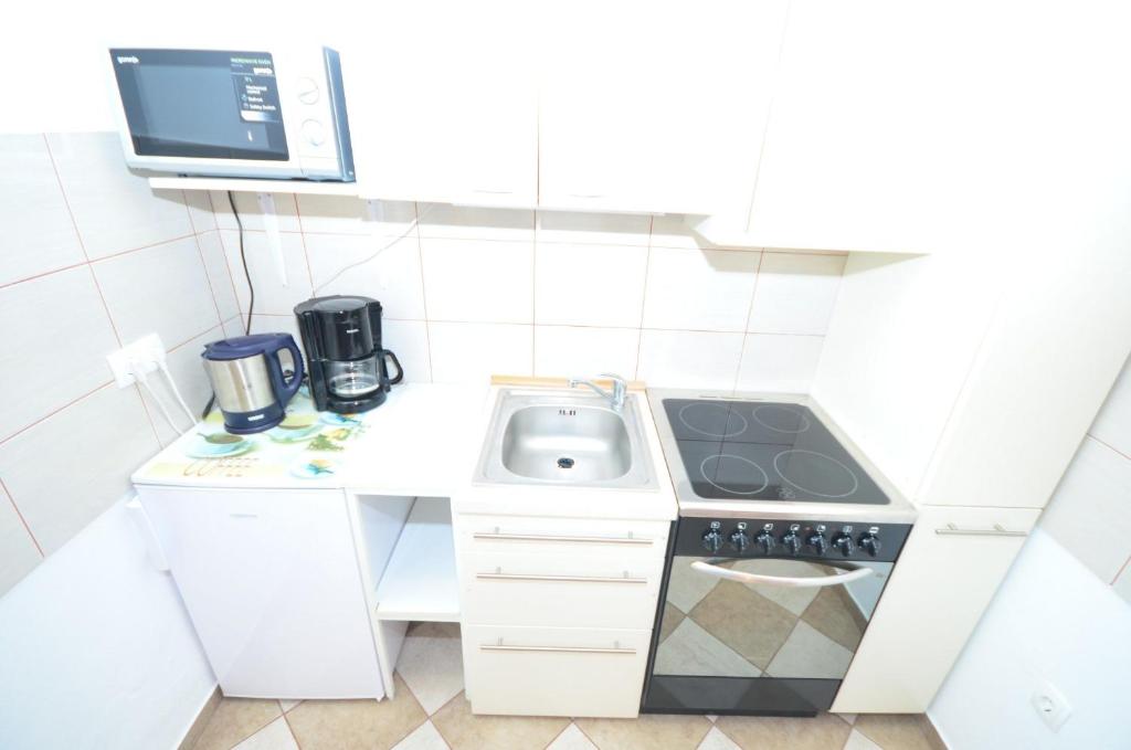 Kuchyň nebo kuchyňský kout v ubytování Apartments Brandis