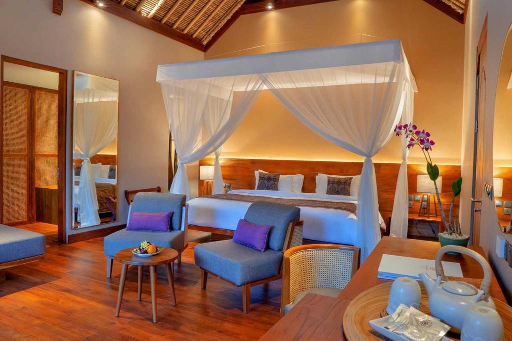 Posezení v ubytování Fivelements Retreat Bali