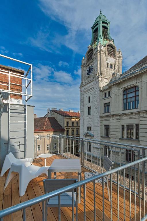 Balkón nebo terasa v ubytování HeyMi Apartments Mondschein