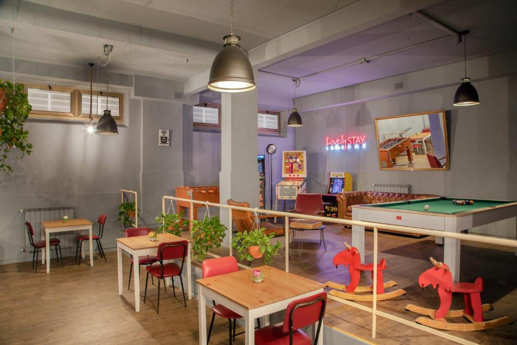 Biliár nebo kulečník v ubytování Bloom Hotel Rome