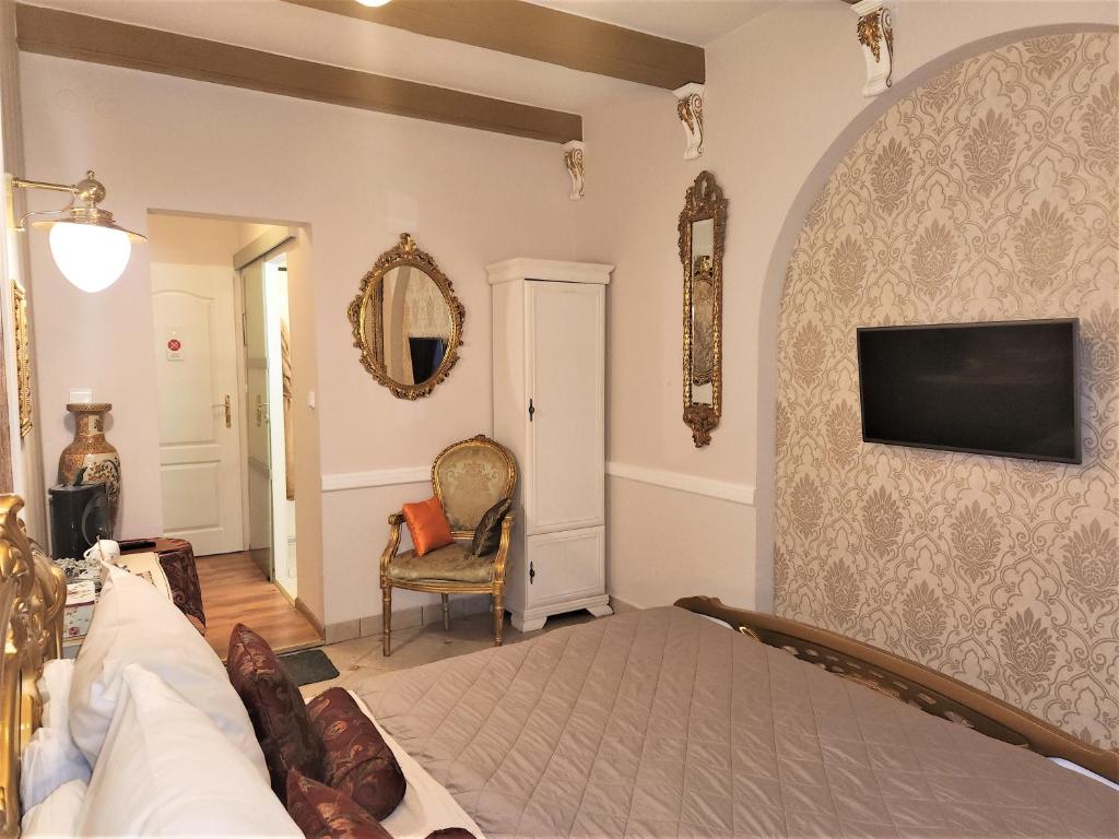 TV a/nebo společenská místnost v ubytování Rezidence Zámeček - Boutique Hotel