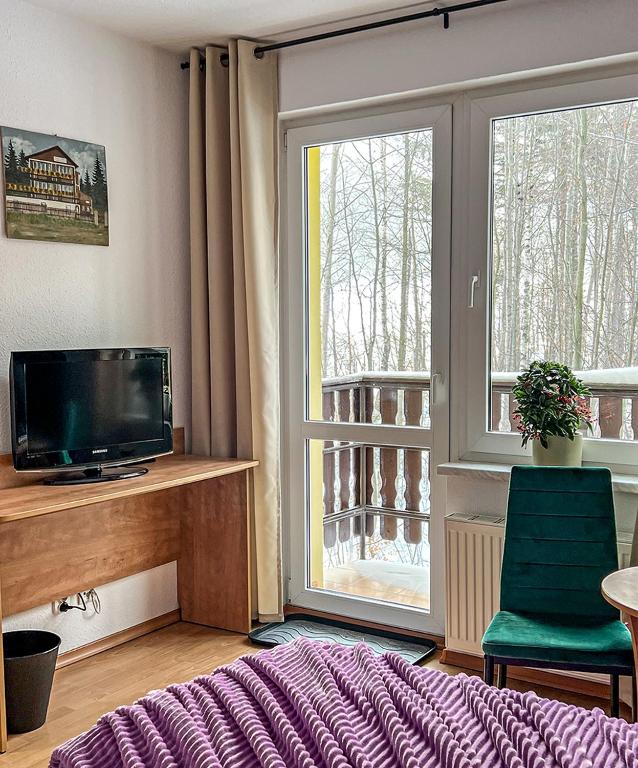 Televízia a/alebo spoločenská miestnosť v ubytovaní Willa RADosna