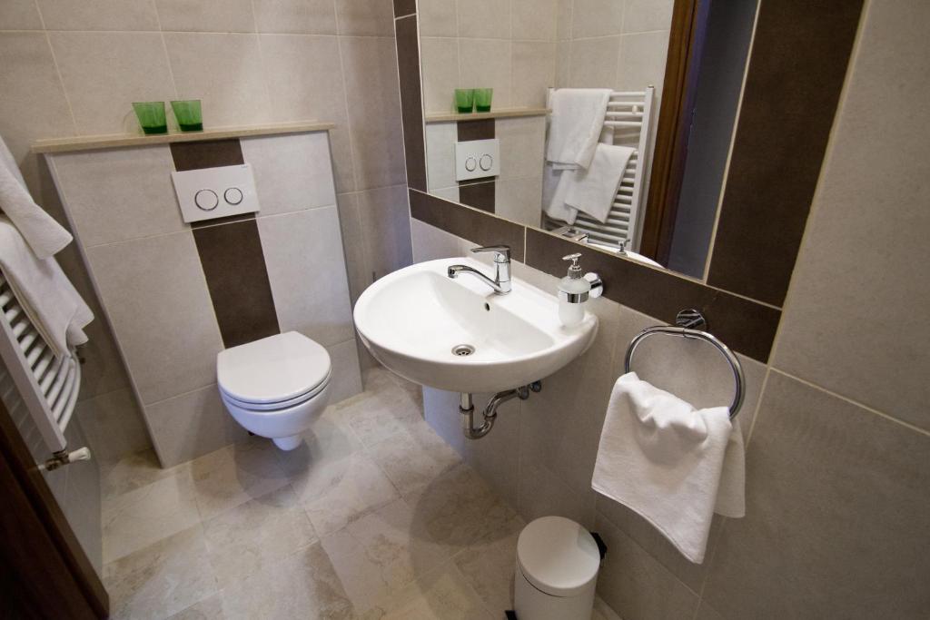 Koupelna v ubytování SasOne Rooms