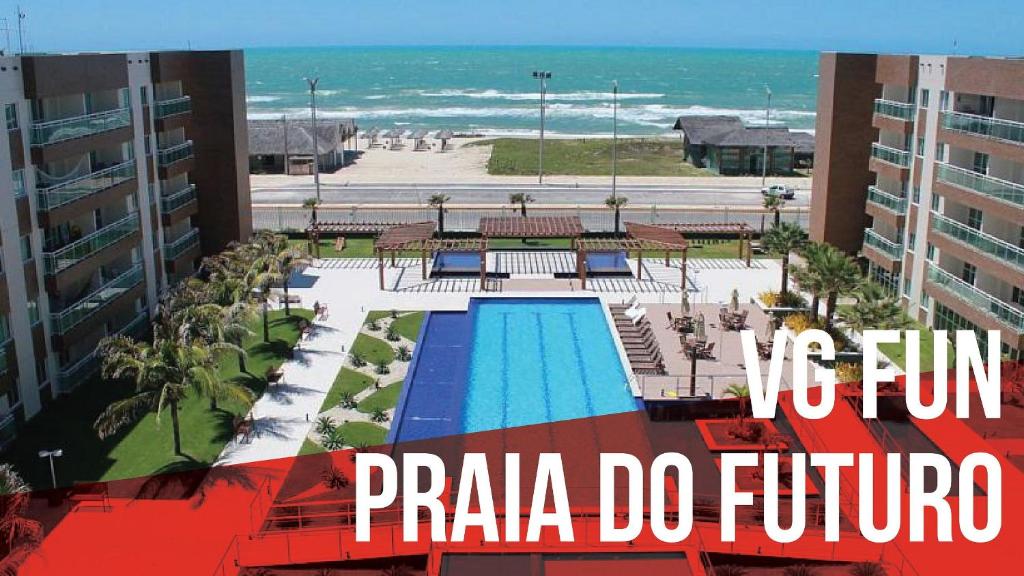 una señal que dice que corremos prana do futura en VG Fun Praia do Futuro, en Fortaleza