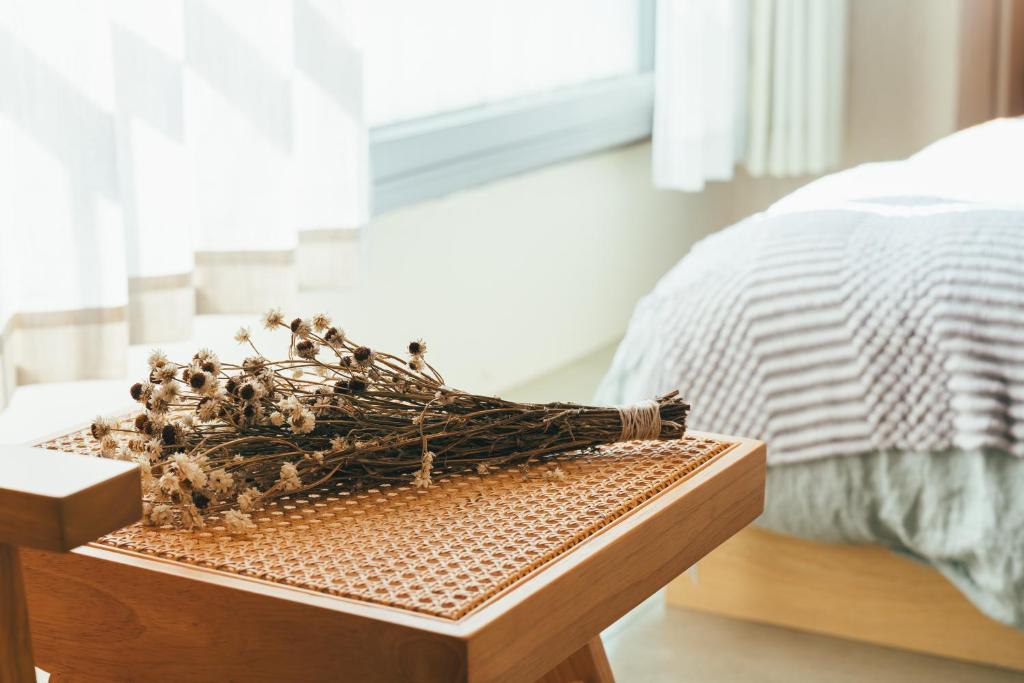 Postel nebo postele na pokoji v ubytování Kiten - slow & work stay -