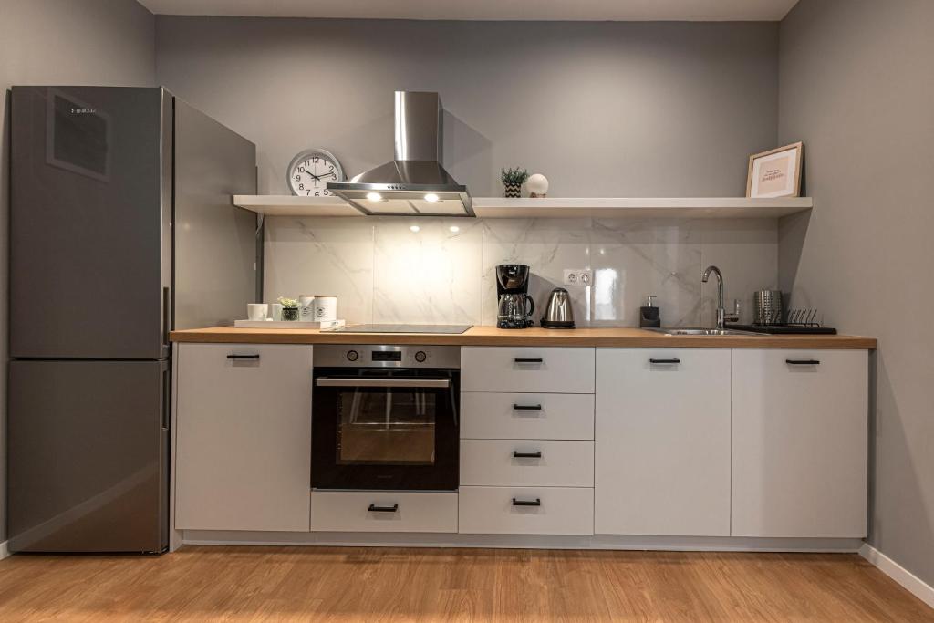 A kitchen or kitchenette at Athenian center apartments