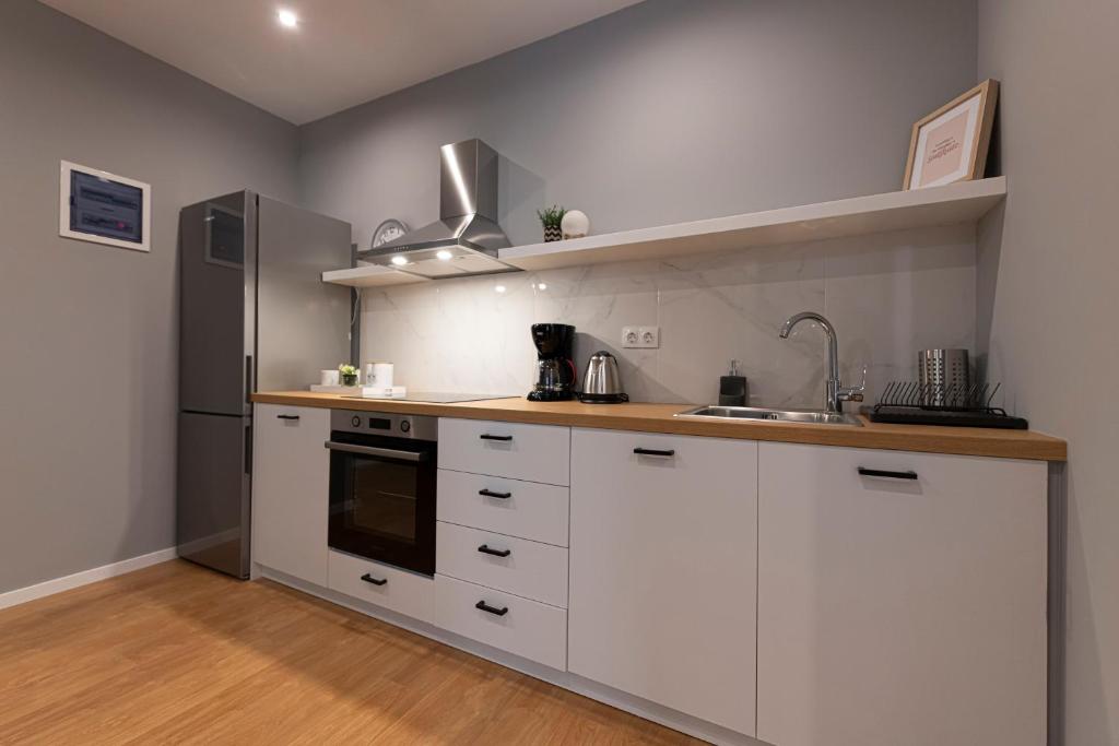 A kitchen or kitchenette at Athenian center apartments