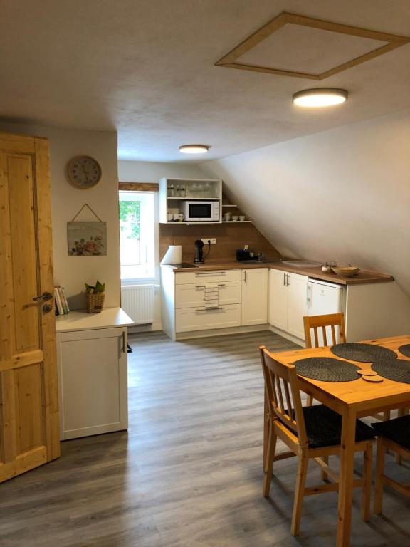 Kuchyň nebo kuchyňský kout v ubytování Apartmány Razová - Slezská Harta