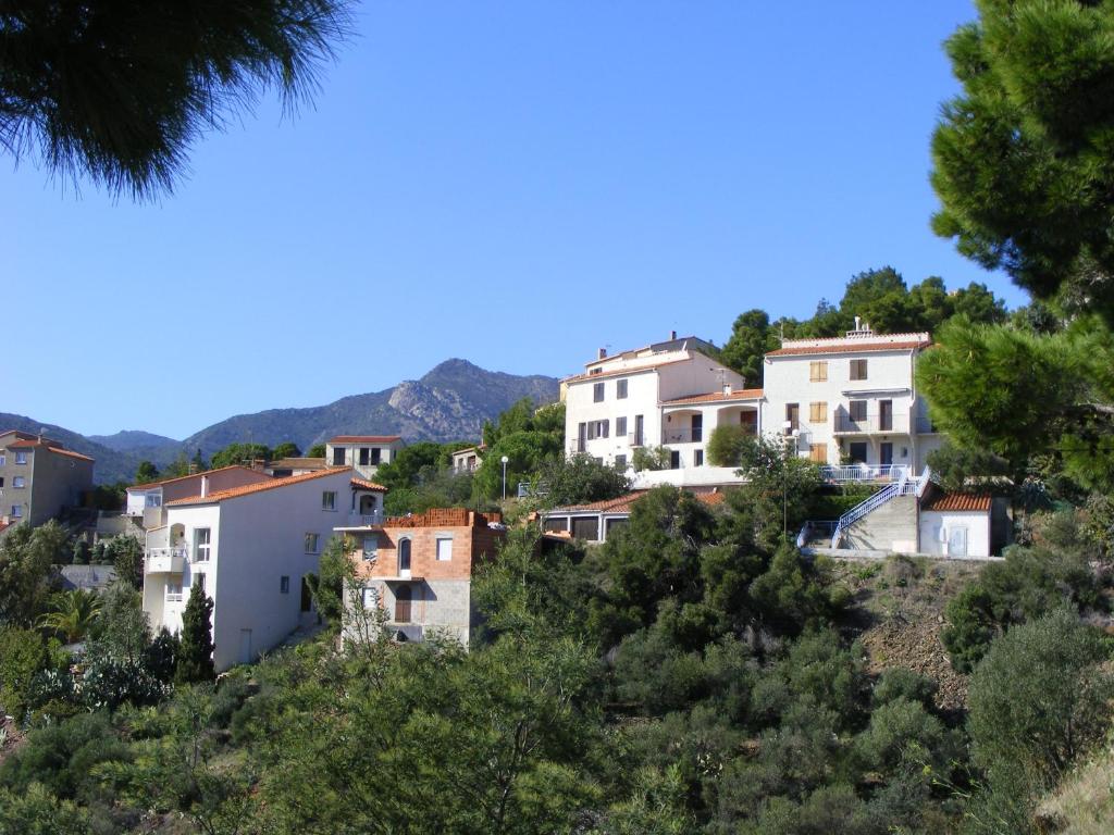 a small village on a hill with houses at Villa CapCerbere in Cerbère