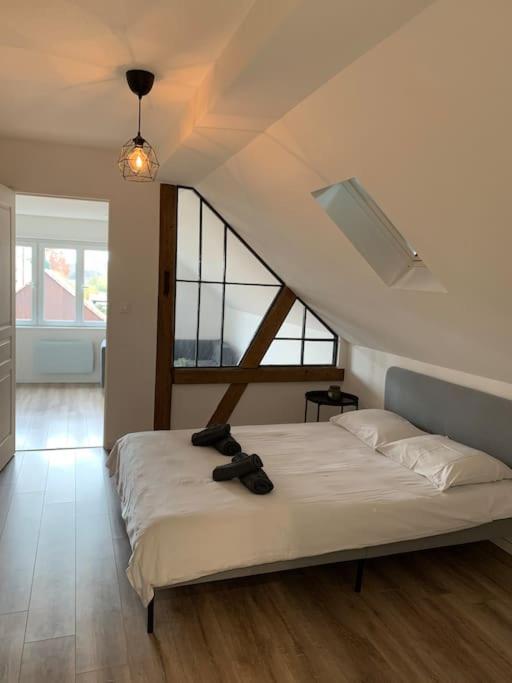 Posteľ alebo postele v izbe v ubytovaní Cute apartment near Colmar
