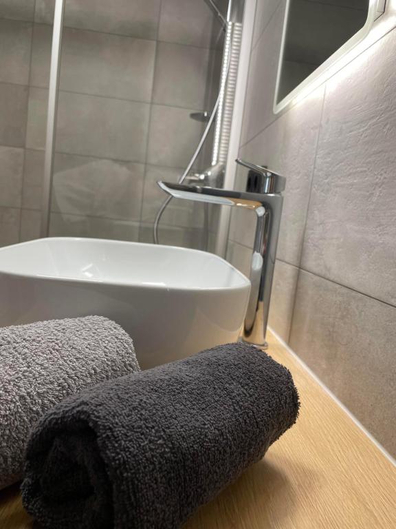 Koupelna v ubytování Schneiderhof