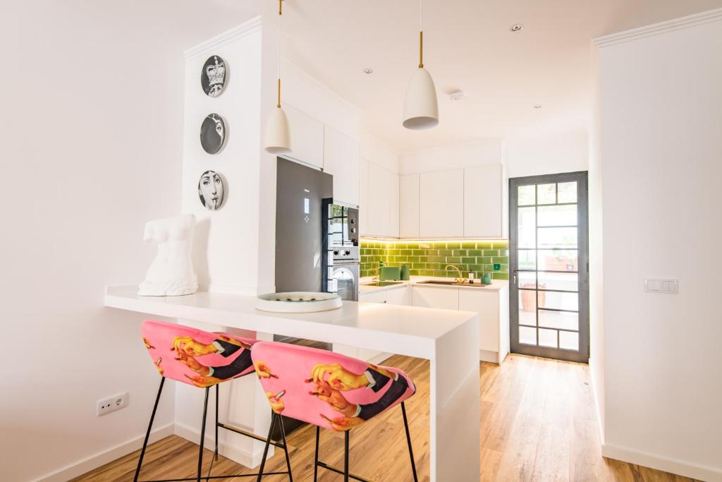 Kuchyň nebo kuchyňský kout v ubytování Eva Boutique Apartment