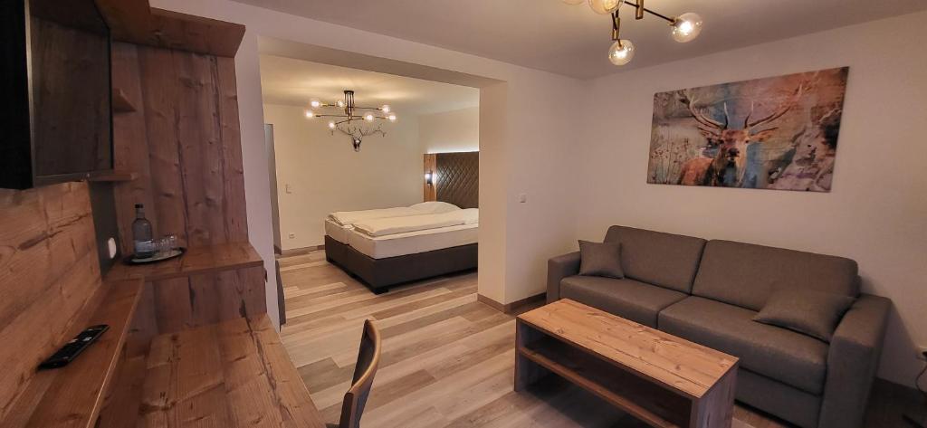 TV a/nebo společenská místnost v ubytování Hotel Geiger