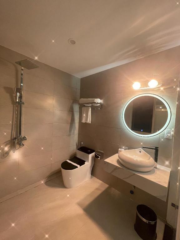 Koupelna v ubytování Rosy Hotel