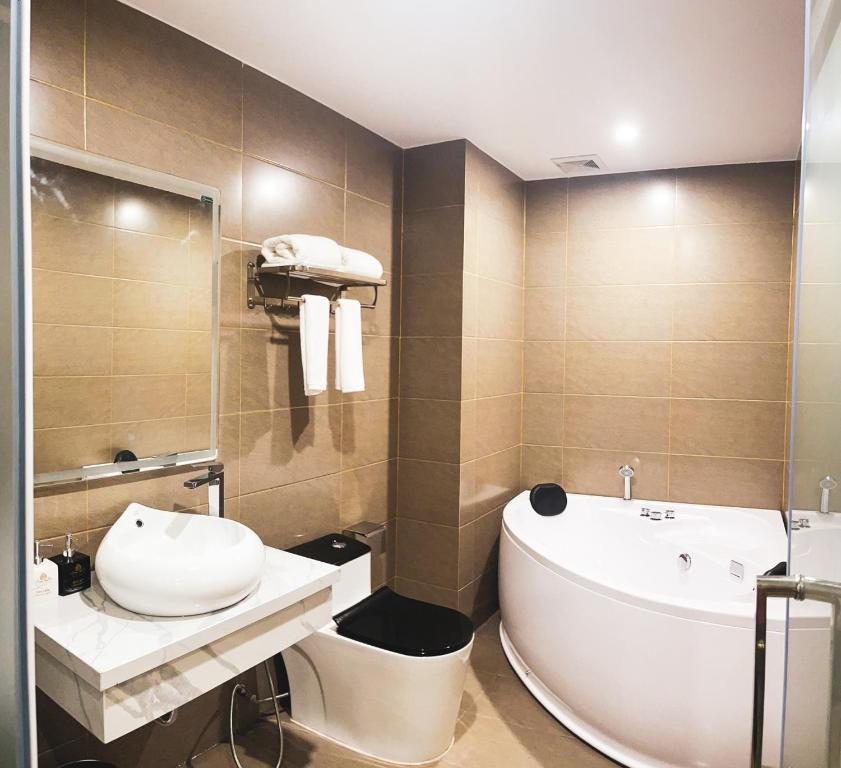 Koupelna v ubytování Rosy Hotel