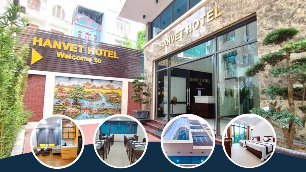 un collage de fotos de un hotel Harvey en Hanvet Hotel Ha Noi, en Hanói
