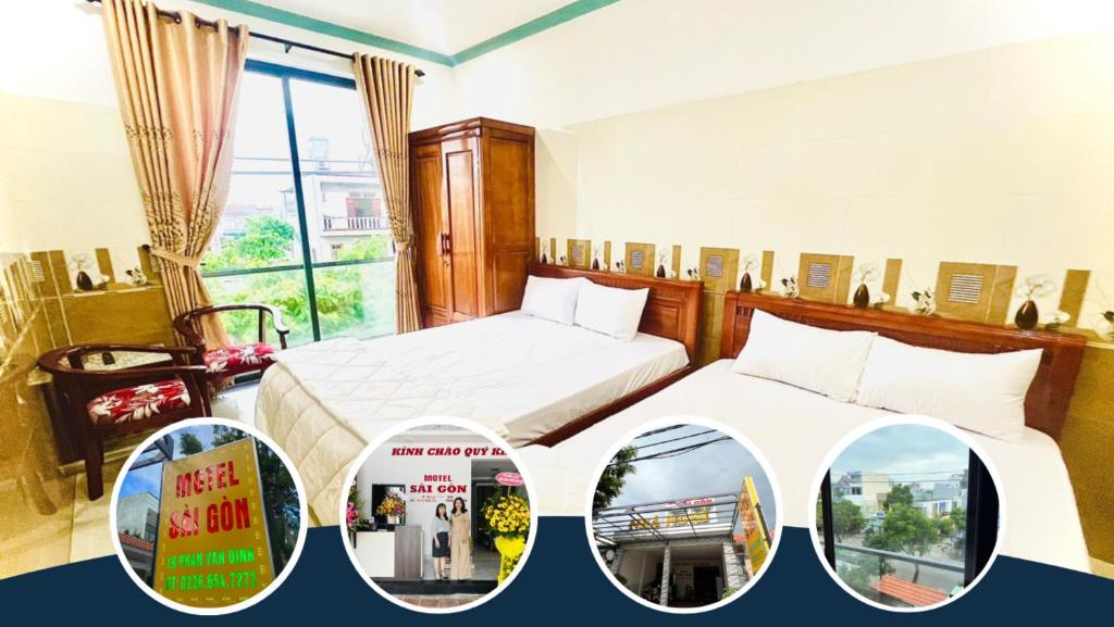 Habitación de hotel con cama y ventana en Sai Gon Motel, en Da Nang