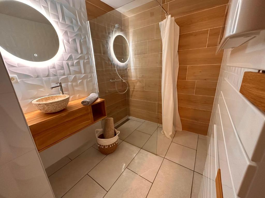 Koupelna v ubytování Appartement spacieux et lumineux à Font Romeu
