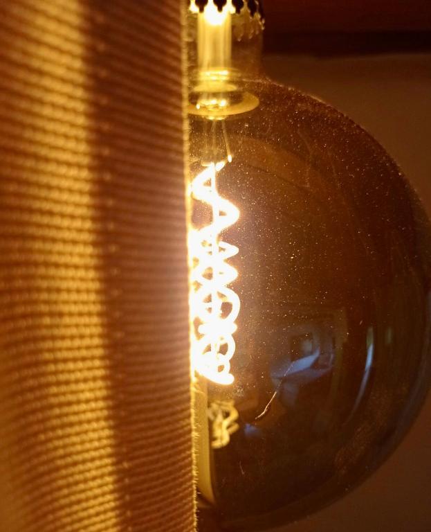 a close up of a glass object with lights on it at Nature Lodge Csesztve in Csesztve