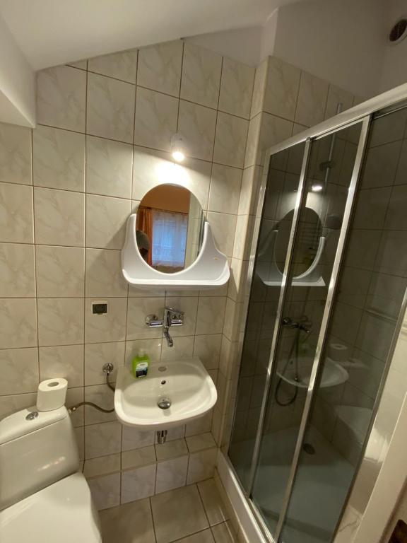 Kúpeľňa v ubytovaní Pokoje gościnne Harnaś
