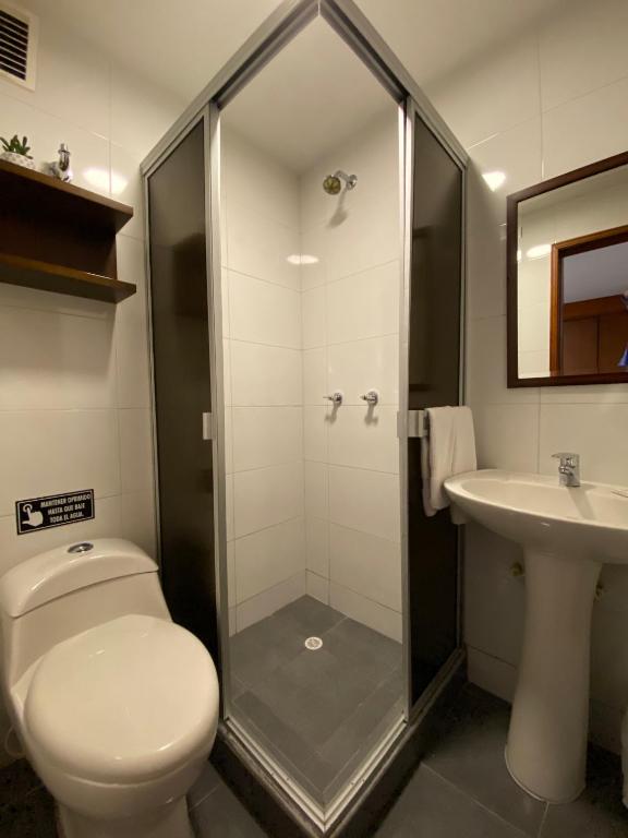 Koupelna v ubytování Hotel Maceo Chico
