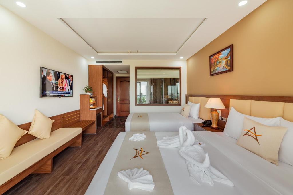 Phòng Deluxe Giường Đôi Với Ban Công và Tầm Nhìn Ra Biển