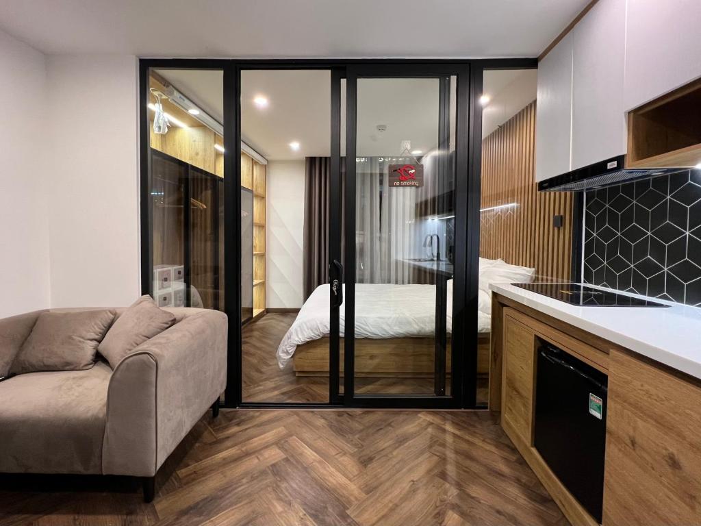 Nhà bếp/bếp nhỏ tại LE CIMENT - Apartment Hotel